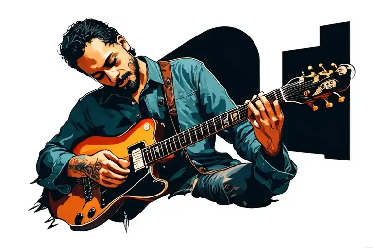 Musician Playing A Guitar