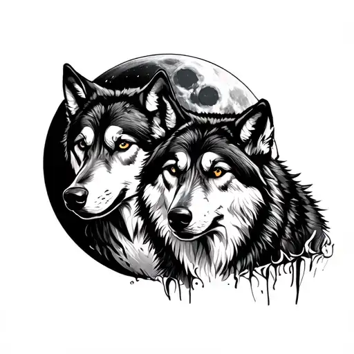 Wolves Driving To The Moon