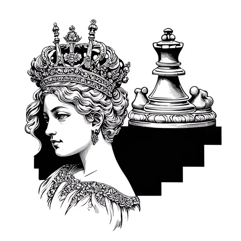 Queen On The Chess Piece
