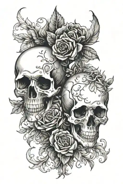 Skulls Facing Each Other