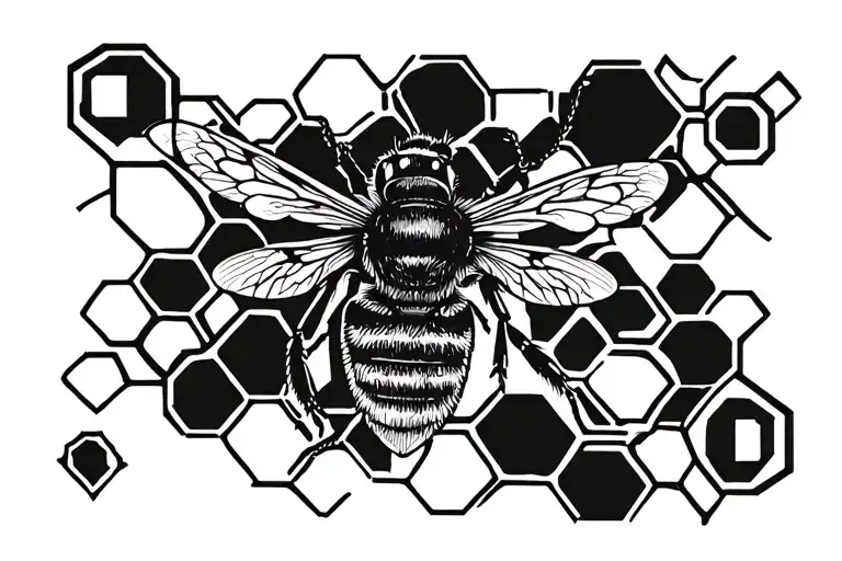 Bee Honeycomb Blackout Symmetrical Design