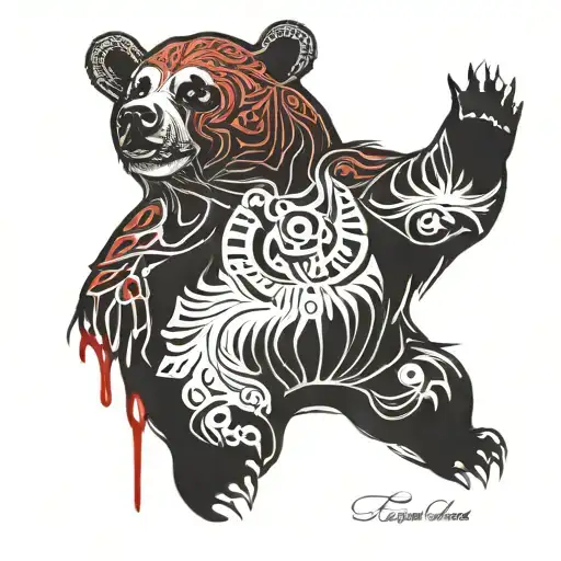 Bear And Skul Red Blod