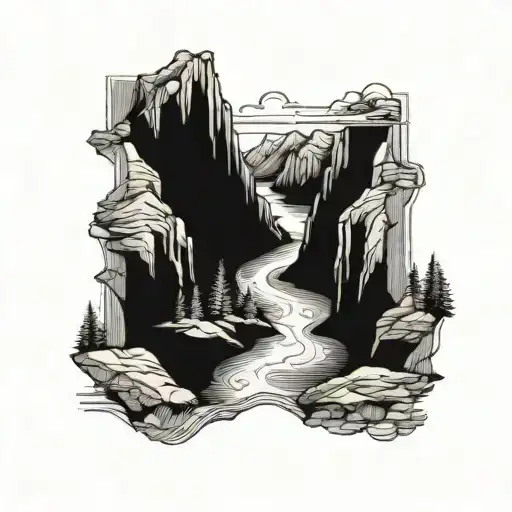 Mountain Canyon With River