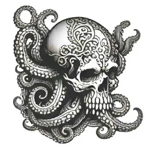 Skull Octopus Tentacles