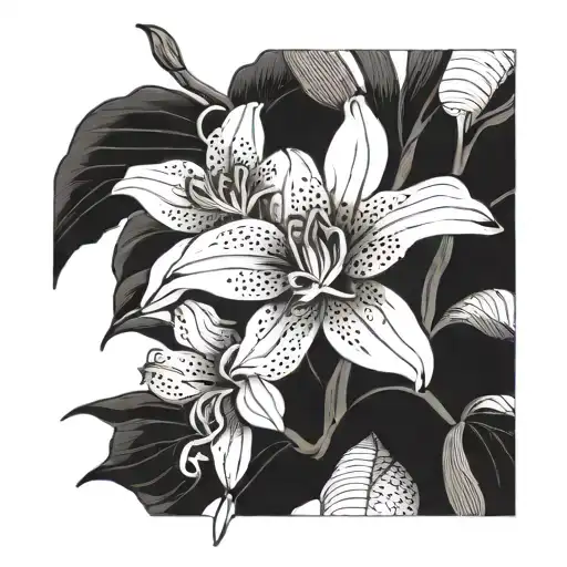 Orchid And Tiger Lily Flower