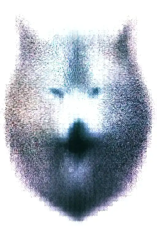 Growling Wolf Face And Realistic Rocky Mountains Inside