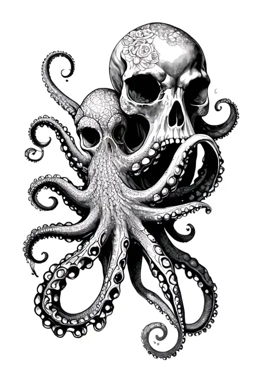 Octopus On Skull