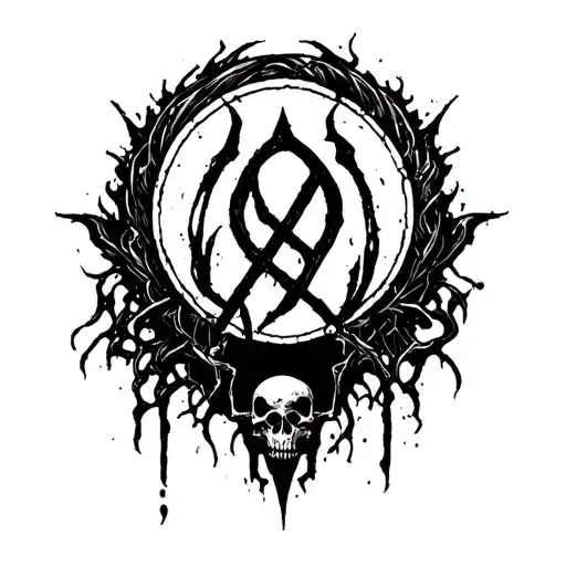 Anarchy Symbol Combined Coffin Surrounded My Music