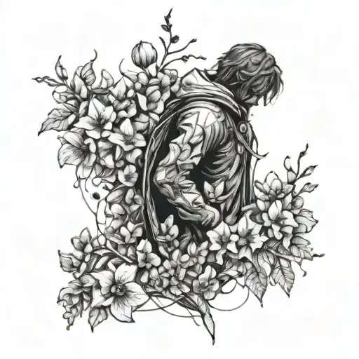 A Mysterious Figure From Death Stranding Surrounded By A Field Of Blooming Flowers