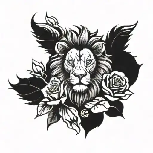 Lion And Rose