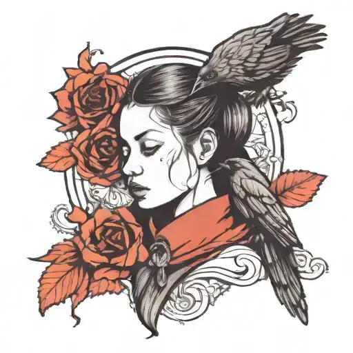 Girl With A Raven Head