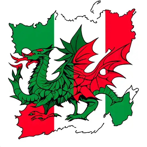 Wales And Canada Flag