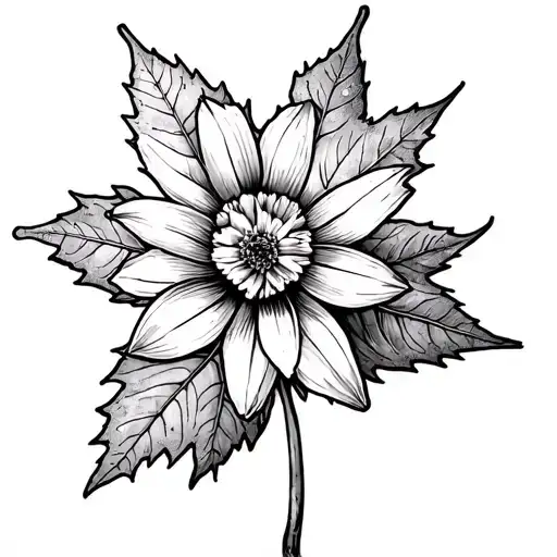 Daffodill And Maple Leaf