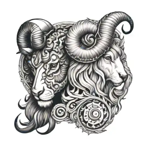 Leo And Aries Tattoo Design
