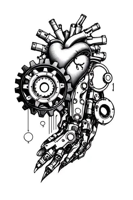 Gears With The Heart And Robotic Arm