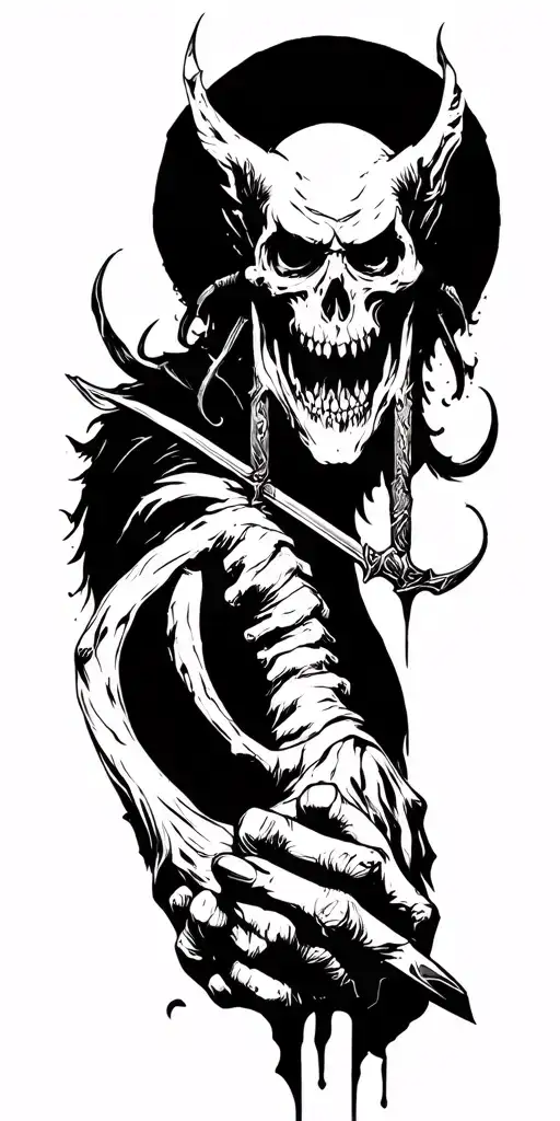 Evil Fighting Represented Wapons And Death I Will Fear