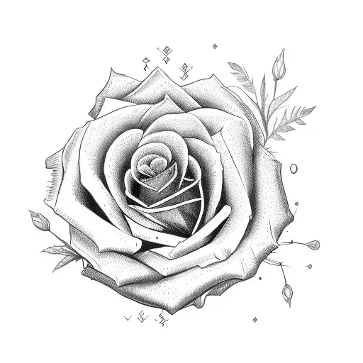 Iskulls With Rose And Marijuana Flowers