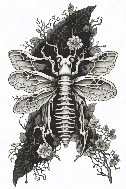 Moths And Moss Coveredskeleton