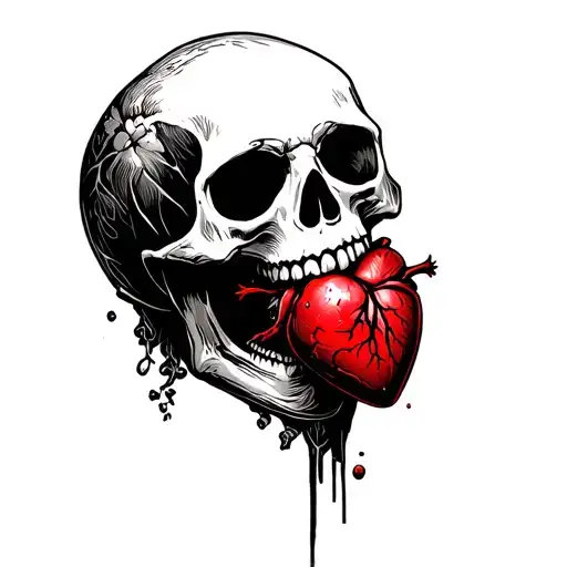 Skull Eating Real Heart