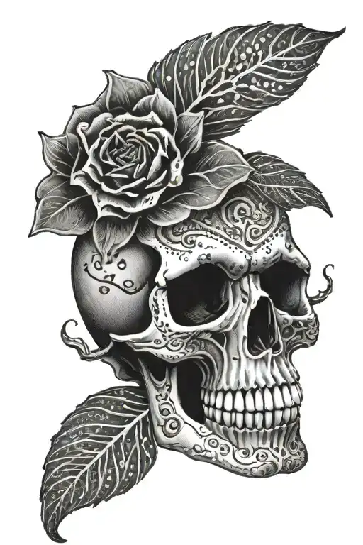 Skull With Pointillism