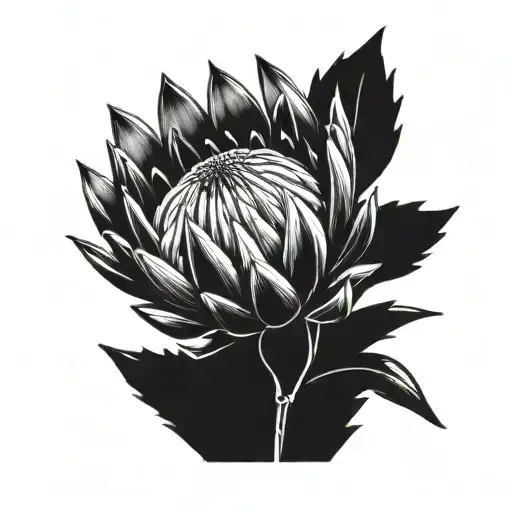 Protea Flower Side Profile