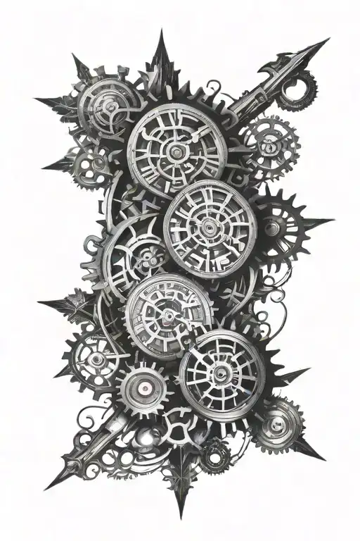 Clock With Kids Names And Gears Intertwined