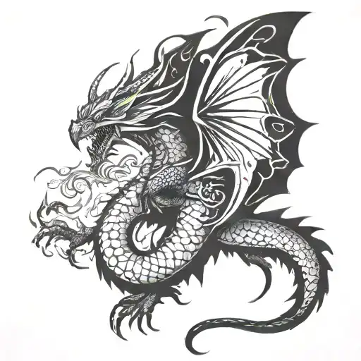 Moth In Fire Breathing Dragon