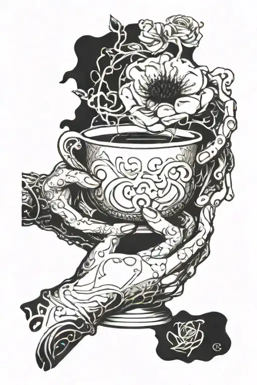 Hands Pouring Into A Cup Filling Others