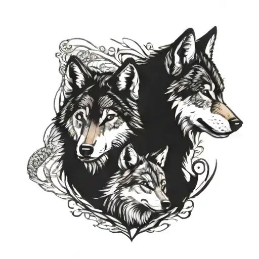 Pair Of Wolves At Different Ages