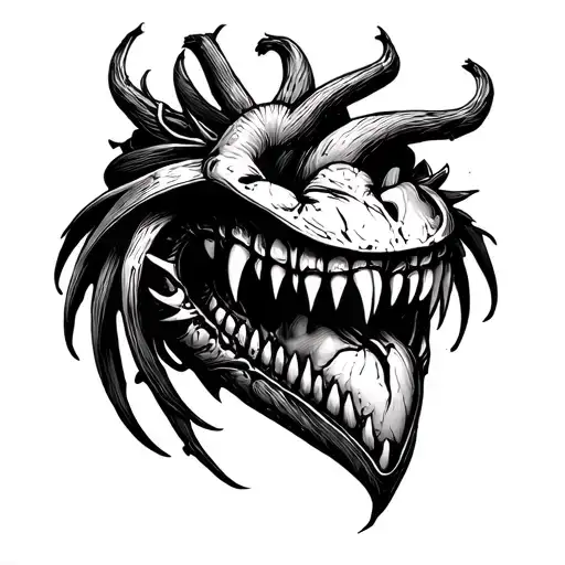 Heart Betwenn Predator Fangs Wrapped