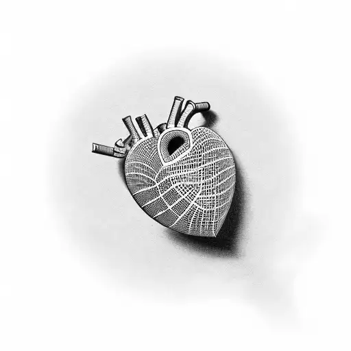 3D Heart Divided In Seven