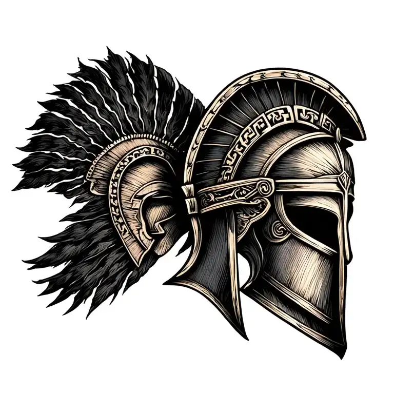 Patch Work Greek Spartan Helmet