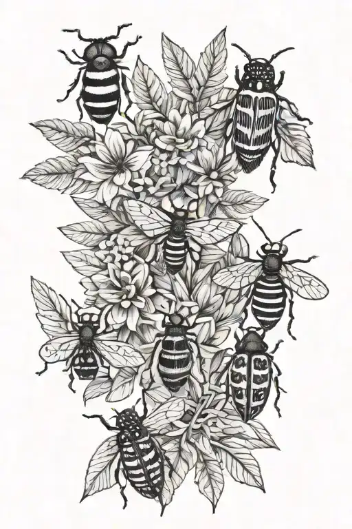 A Collection Of Plants And Bugs