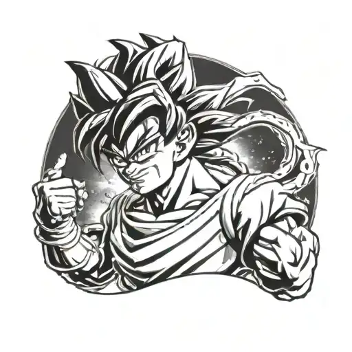 Dragon Ball Z Goku Wearing Chef Cap Tattoo Inspired