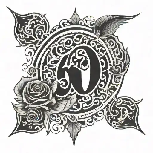 A Stylized Number 60 Incorporating Elements Of Their Profession