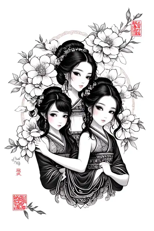 Japanese Traditional Arm Sleve 3 Daughters
