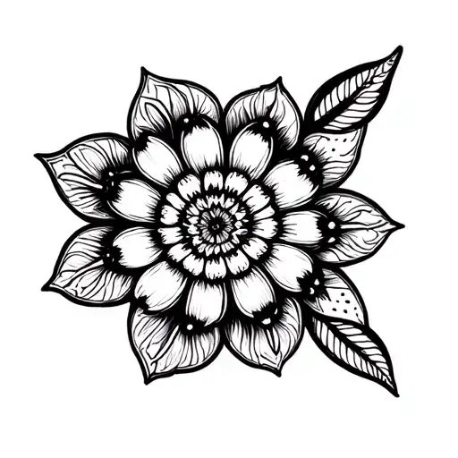 A Mandala With Flower That Is Easy To Make For A Tattoo Beginner