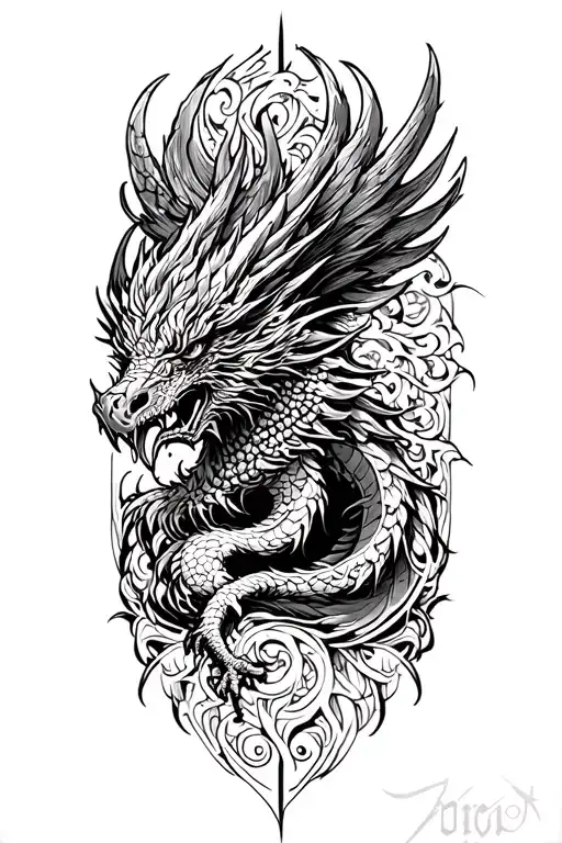 Nordic Dragon And Phoenix