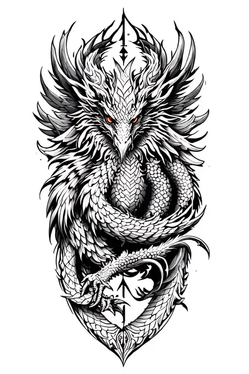 Nordic Dragon And Phoenix