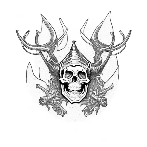 Skeleton With Horned Crown