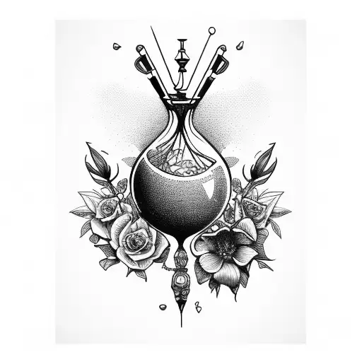 Hourglass With Flowers