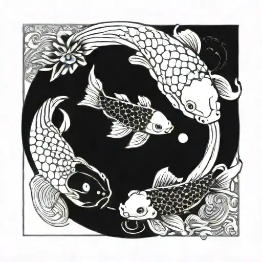 Koi Fish As Yin And Yang Symbol