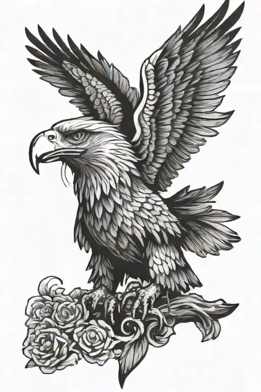 Eagle With A Woman Face Made