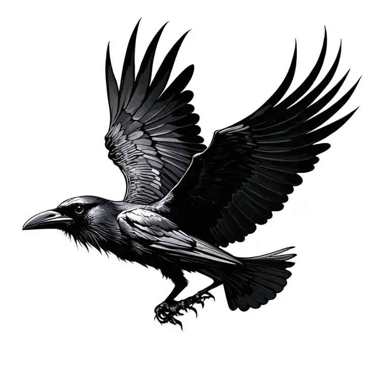 Raven Flying