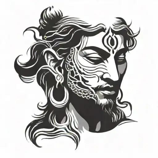 Lord Shiva Half Face Calm And Half Face Anger Issues
