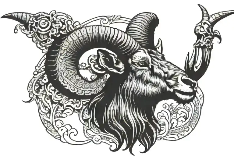 Markhor Goat Head With Long