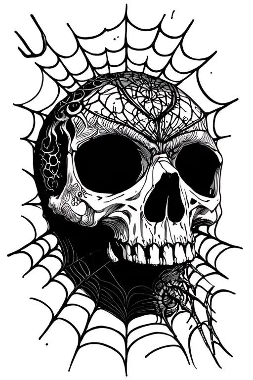 Spider Web With Skull