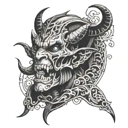 Male Demon Holding Human Female