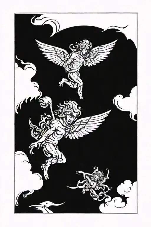 Angel And Demon Mirror Reflecting