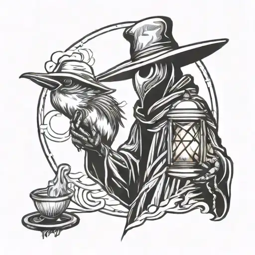 Plague Doctor With Lantern